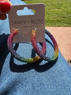 Multicolor Crystal Hoop Earrings